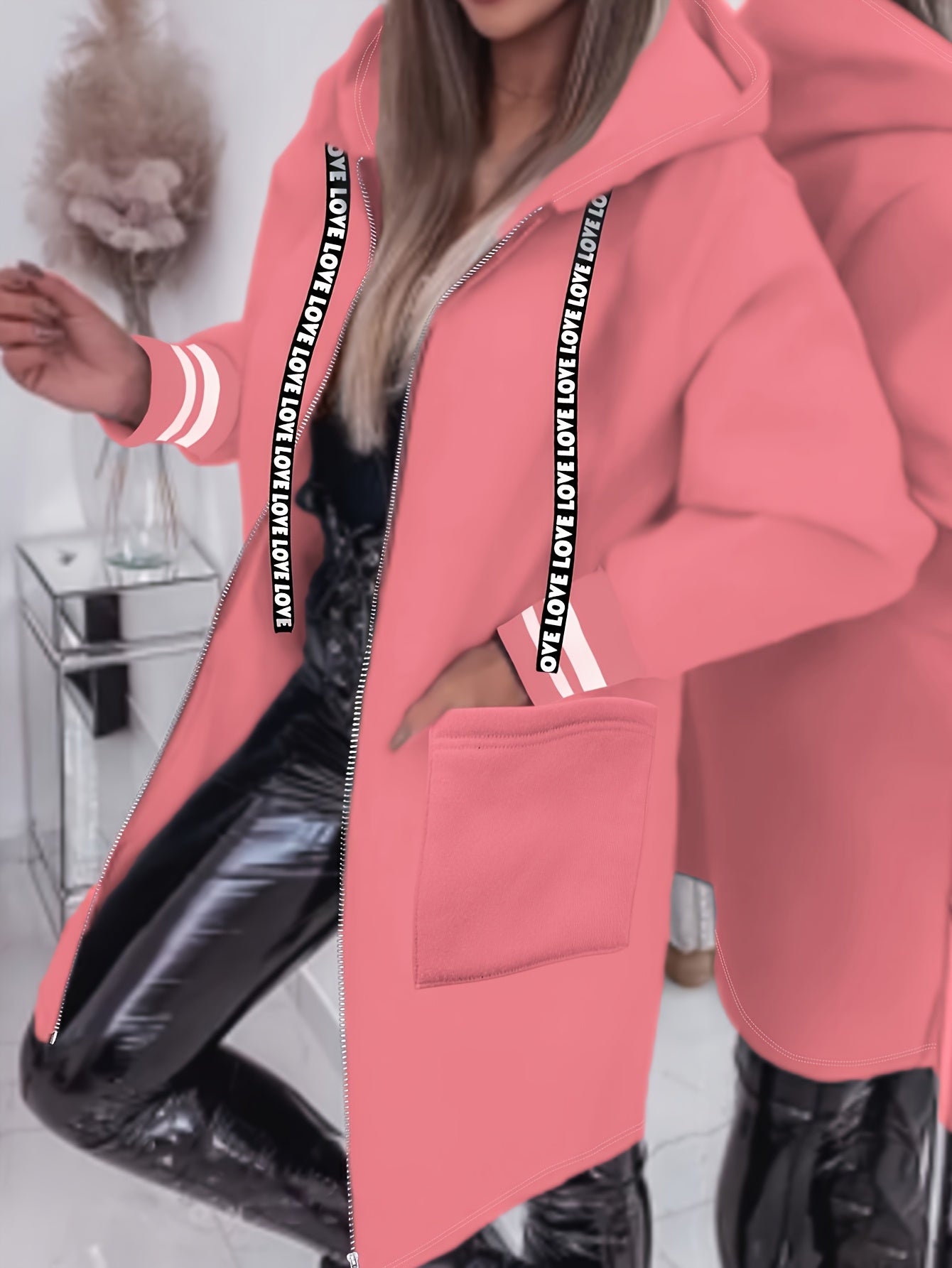 « LS-SHOP 🌿 Veste à Capuche Femme – Zip, Poches et Cordons | Casual Printemps/Automne | ls-shop-veste-capuche »