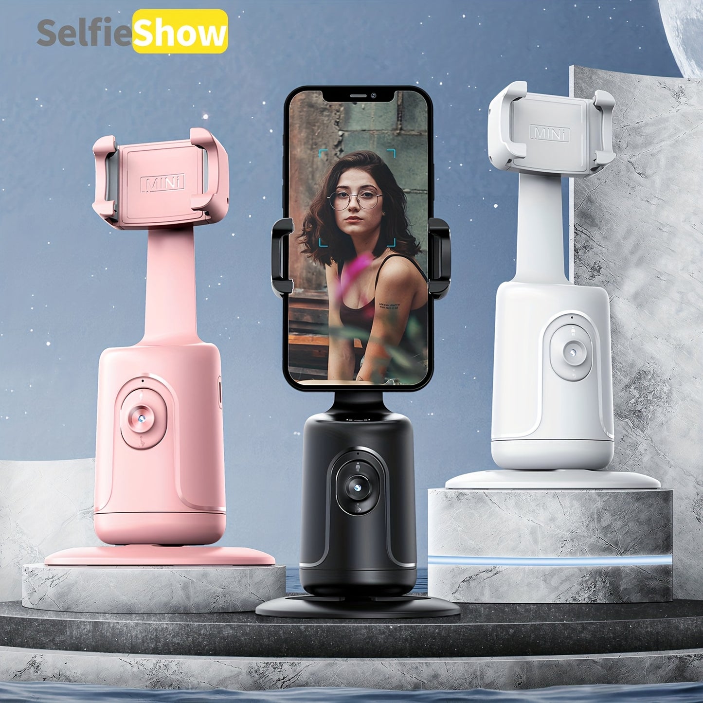 🤳 Trépied & Selfie Stick 360° LS SHOP – Suivi Automatique du Visage