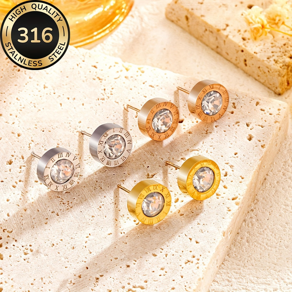 Boucles d’Oreilles Femme – Puces Dorées Acier Inoxydable Anti-Allergie ✨💛