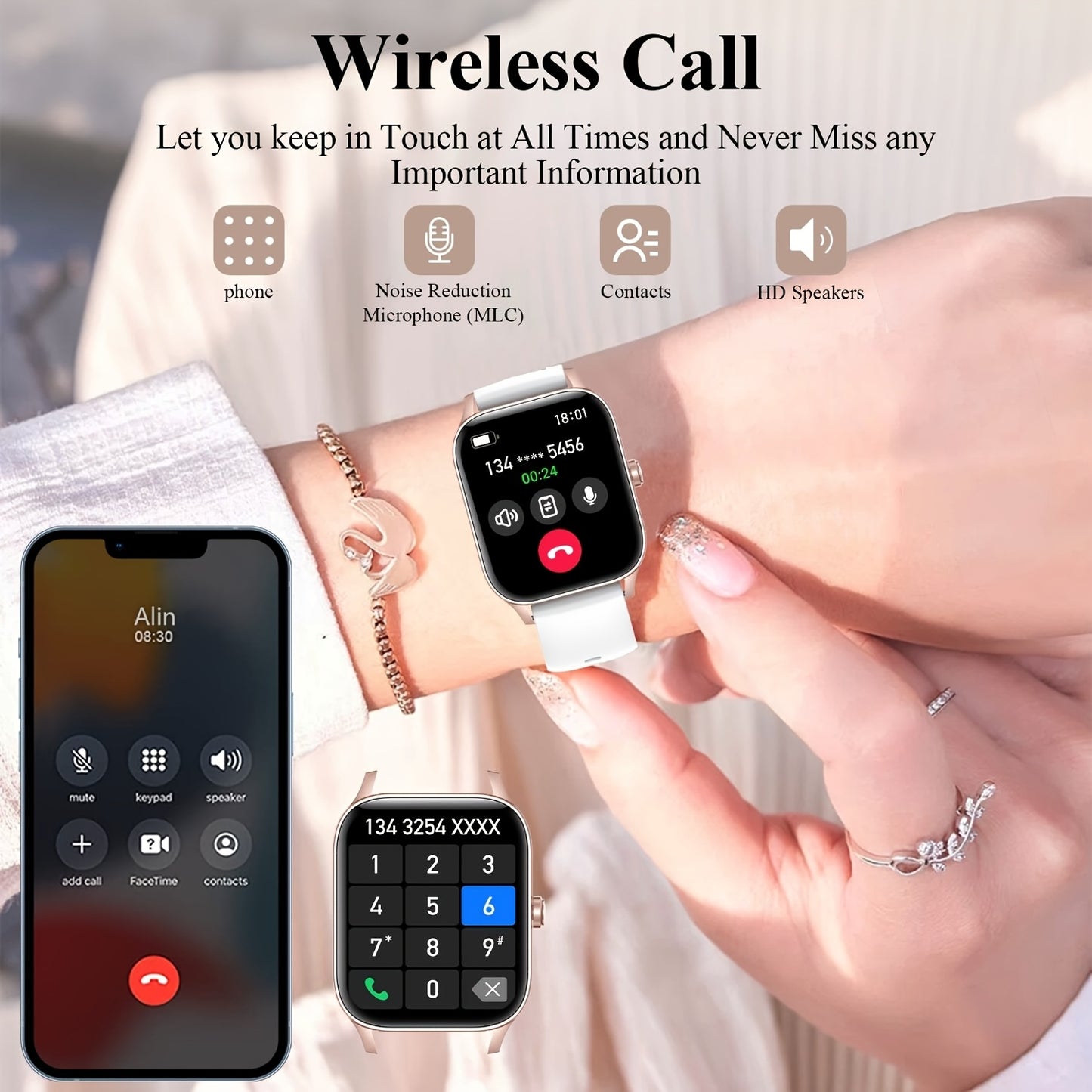 📱 LS Shop – Montre Connectée HD 1,85” 🕒 | Assistant Vocal IA 🎤, Appels & Messages 📩, Musique 🎵, Caméra à Distance 📸, Rappel Sédentarité ⏰ +100 Fonctions