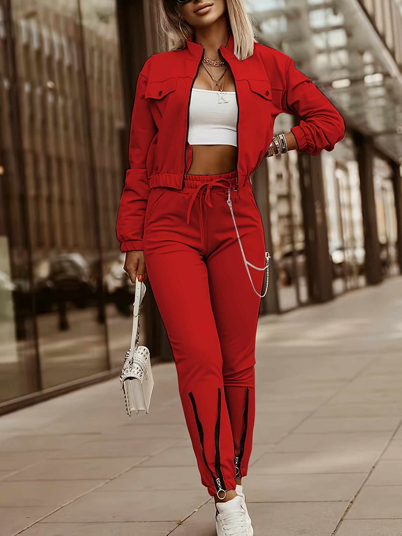LS SHOP – Ensemble Décontracté Femme | Haut à Manches Longues et Pantalon en Polyester