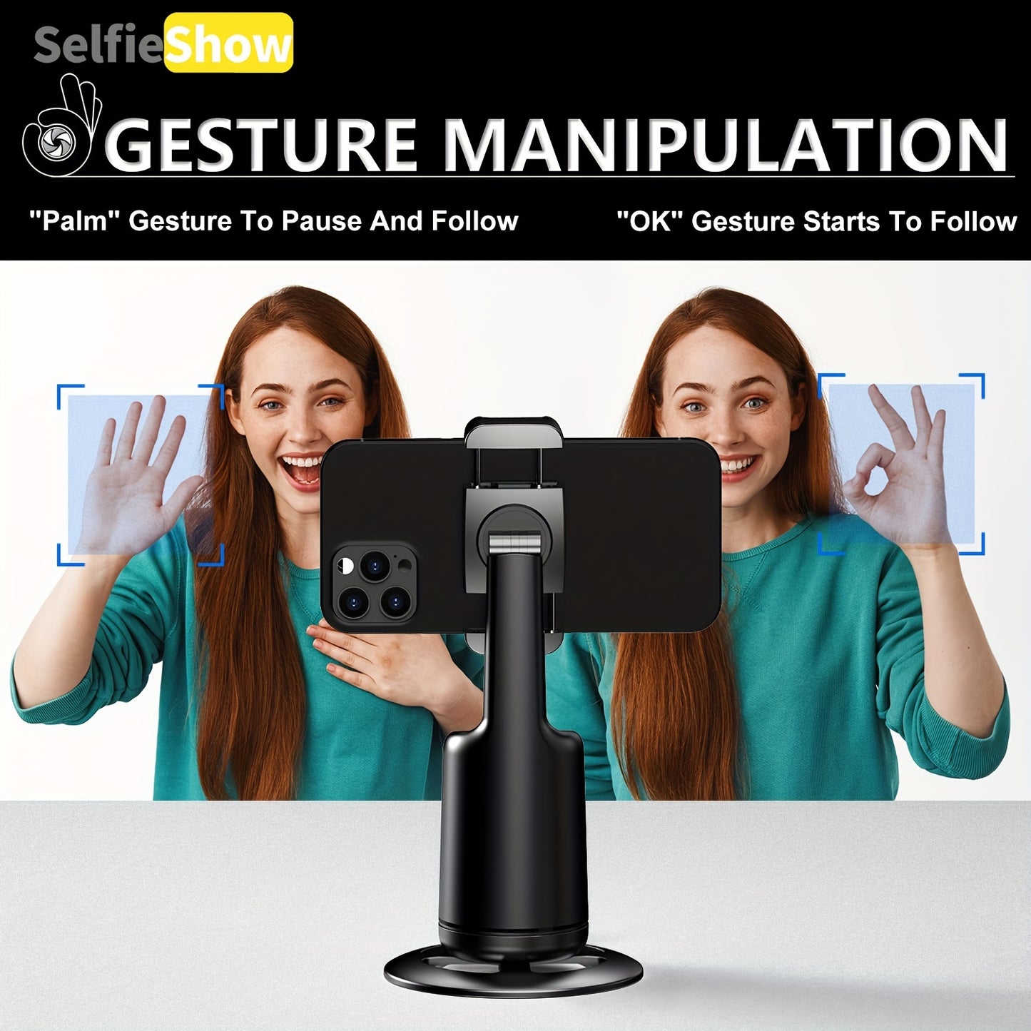🤳 Trépied & Selfie Stick 360° LS SHOP – Suivi Automatique du Visage