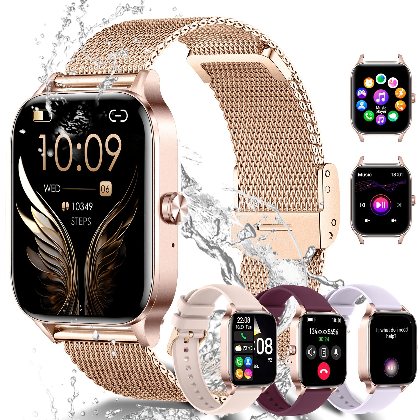 📱 LS Shop – Montre Connectée HD 1,85” 🕒 | Assistant Vocal IA 🎤, Appels & Messages 📩, Musique 🎵, Caméra à Distance 📸, Rappel Sédentarité ⏰ +100 Fonctions